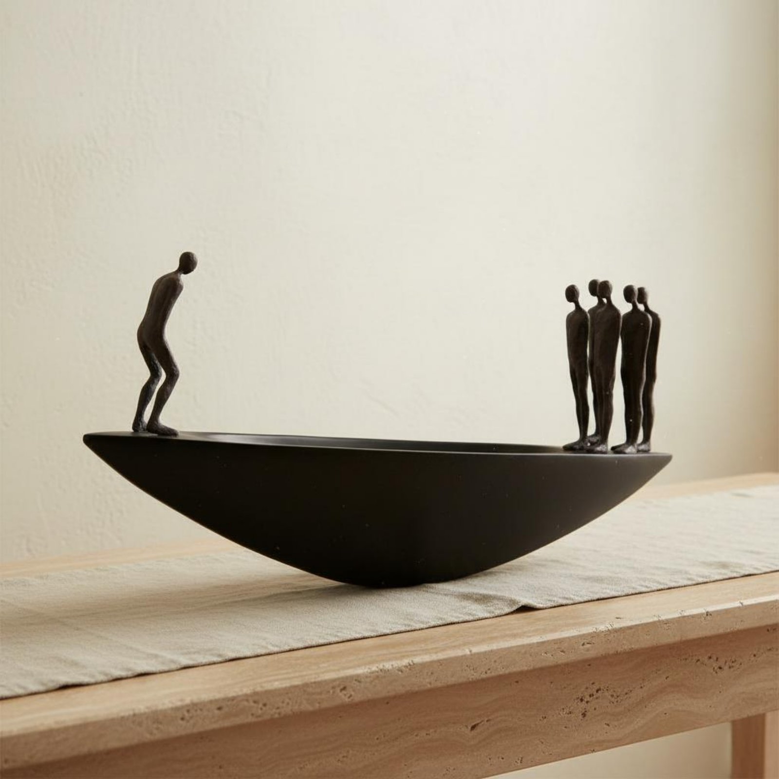 Quiet Luxury Lifestyle - Statue de voilier moderne en résine,