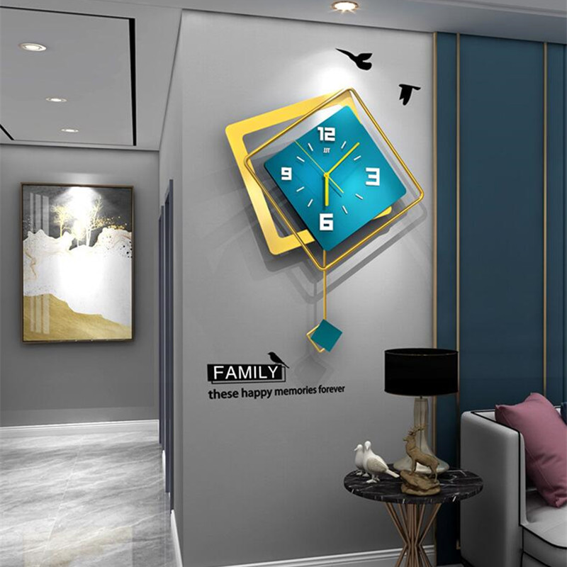 Luxury Lifestyle Homes - Horloge murale carrée 3D nordique, décoration