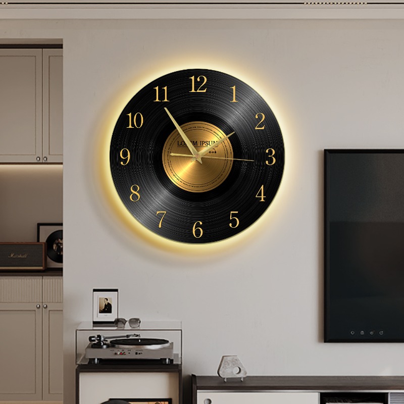 Luxury Lifestyle Homes - Horloge murale vintage avec lumière, horloge